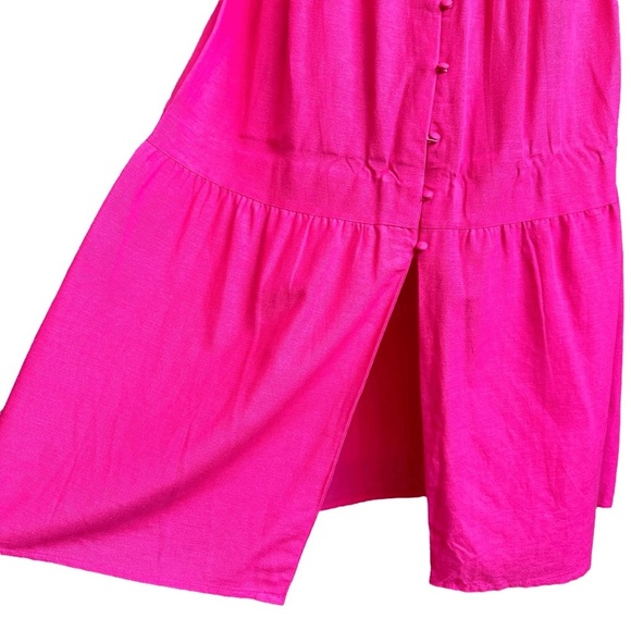 Anthropologie Midnight Sky Barbiecore Pink Tiered Boho Maxi Skirt XL NWT Retro - Picture 3 of 14